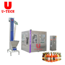 U TECH MACHINE Automatic rotary liquid piston salad chili caviar tomato sauce filling sealing machine line price